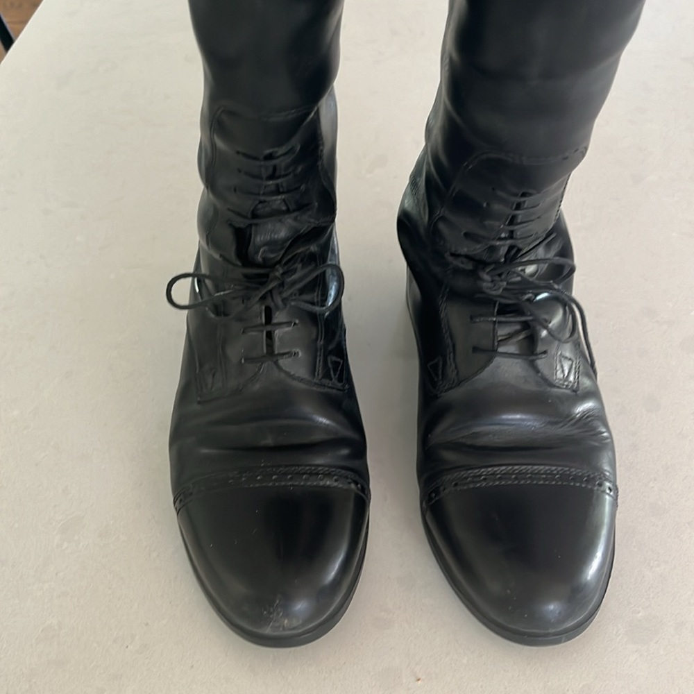 Ariat black riding boots. Sz 7. Boot trees and bag.